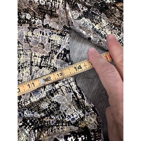 Bronx & Banco Women's Floral Print V-neck Knee-Length ruched  Dress Size Large - Picture 8 of 12